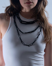 Load image into Gallery viewer, Complete set featuring three hand-stitched leather chains of varying lengths, accompanied by carabiner clips - the Rogue Leather Link Set.