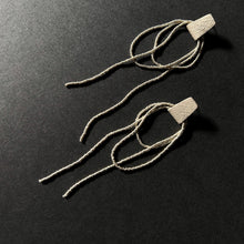 Load image into Gallery viewer, Explore our Beaded Bliss Studs: ethically handcrafted leather earrings adorned with shimmering strands of petite beads. Elevate your style sustainably with these captivating accessories.
