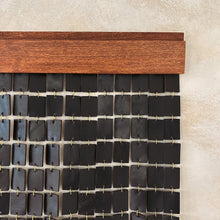 Load image into Gallery viewer, Modern home decor accent piece crafted from rich brown leather, supple suede, and stained poplar wood, adding luxury to any space.