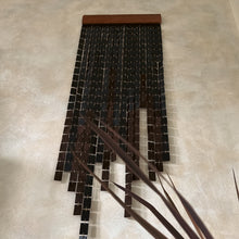 Load image into Gallery viewer, Modern home decor accent piece crafted from rich brown leather, supple suede, and stained poplar wood, adding luxury to any space.