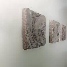 Load image into Gallery viewer, Handcrafted leather wall art featuring layered circular leather pieces in an organic, flowing pattern. A unique, dimensional decor piece designed for modern and contemporary interiors.