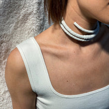 Load image into Gallery viewer, Discover WAIWAI's Soft and Comfortable Choker with Helical Design | Bold Simplicity meets High Texture | No Clasp for Clean Lines | Symbolizes Evolution, Growth & Resilience. Get the Perfect Fit with Easy Flexibility and Adjustable Neck Size. Order Now