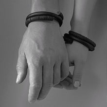 Load image into Gallery viewer, Unisex leather bracelet carefully and ethically handcrafted from leather scraps, modern and stylish men and women bracelet, fits any size