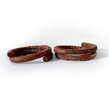 Load image into Gallery viewer, Unisex leather bracelet carefully and ethically handcrafted from leather scraps, modern and stylish men and women bracelet, fits any size