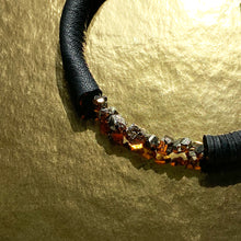 Load image into Gallery viewer, Black Choker With Pyrite Crystals C012