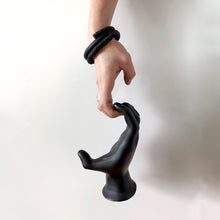 Load image into Gallery viewer, Unisex leather bracelet carefully and ethically handcrafted from leather scraps, modern and stylish men and women bracelet, fits any size