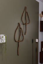Load image into Gallery viewer, Handmade upcycled leather wall decor accent in the shape of a leaf, featuring a minimalist design with natural textures. Soft, lightweight and eco-friendly, this elegant piece adds a touch of sophistication to any room. Perfect for those who appreciate high-end design, it is an affordable luxury item that is easy to hang on any wall. A sustainable choice that showcases your commitment to eco-conscious living.