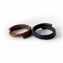 Load image into Gallery viewer, Unisex leather bracelet carefully and ethically handcrafted from leather scraps, modern and stylish men and women bracelet, fits any size
