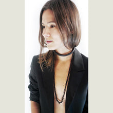 Load image into Gallery viewer, Feel strong and powerful with this versatile piece of convertible jewelry. Cleverly-designed clasps and rings allow for multiple ways of wearing, including as a wrap bracelet. The chain is detachable and can be worn separately or doubled up. Meticulous hand-stitching showcases the superb craftsmanship. Unapologetically push your boundaries with this transformative piece.