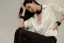 Load image into Gallery viewer, Continuous Coil Cuff Bracelet B001 black