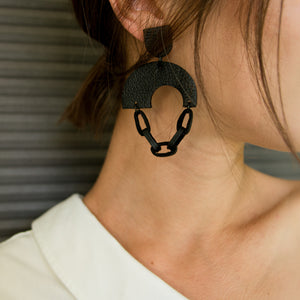 Leather Chain Earrings E155