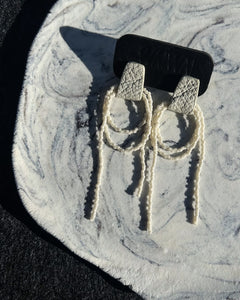 Bliss Beaded Dangle Earrings E194 Off white