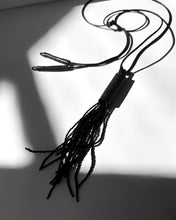 Load image into Gallery viewer, Tassel Leather &amp; Glass Bead Necklace N035