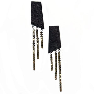 Geometric Earrings with Hematite Beads E176