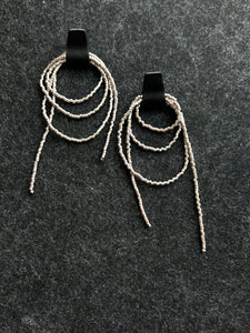 Bliss Beaded Dangle Earrings E194 Silver