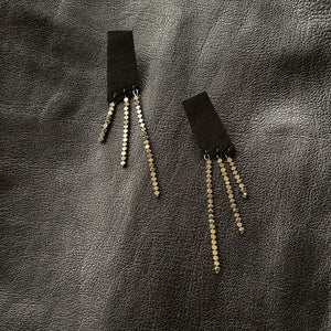 Geometric Earrings with Hematite Beads E176