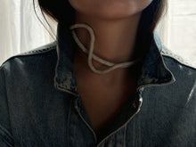 Load image into Gallery viewer, BEND choker by WAIWAI — flexible, hand-wrapped natural leather that bends and holds its shape
