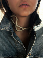 Load image into Gallery viewer, BEND choker by WAIWAI — flexible, hand-wrapped natural leather that bends and holds its shape
