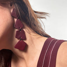 Load image into Gallery viewer, Geometric Cascade Earrings E179 Burgundy