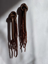 Load image into Gallery viewer, Knot Bead Strand Earrings in Espresso E199