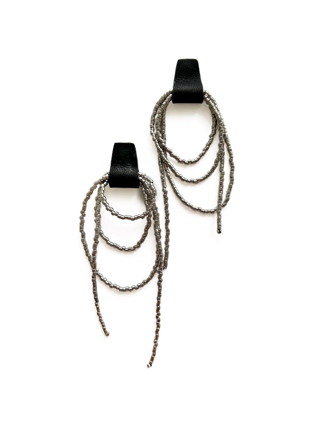 Bliss Beaded Dangle Earrings E194 Silver