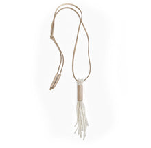 Load image into Gallery viewer, Tassel Leather &amp; Glass Bead Necklace N035