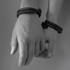 Unisex leather bracelet carefully and ethically handcrafted from leather scraps, modern and stylish men and women bracelet, fits any size